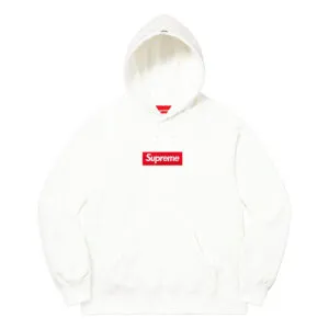 Supreme Logo Hoodie White