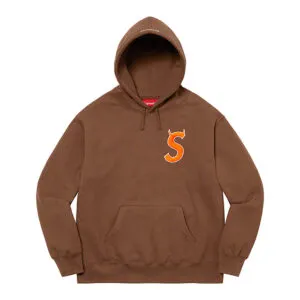 Supreme S Logo Hoodie Brown