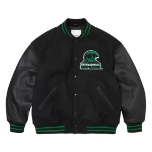 Supreme Wave Varsity Jacket Black